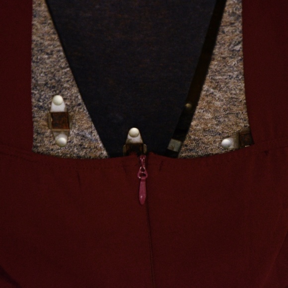 Lulu's Wine Halter Skater Dress Size Medium Good - Picture 5 of 6